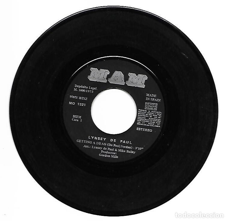 Discos de vinilo: LYNSEY DE PAUL - GETTING A DRAG / BRANDY - 1973 - Foto 2