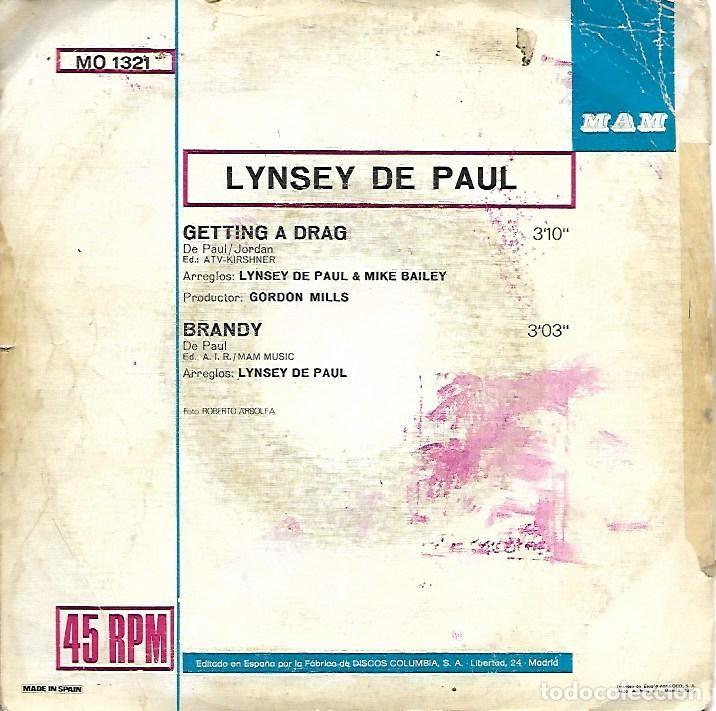 Discos de vinilo: LYNSEY DE PAUL - GETTING A DRAG / BRANDY - 1973 - Foto 4