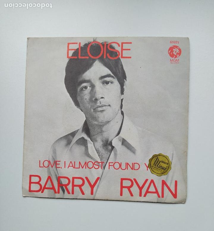 Discos de vinilo: Barry Ryan &lrm;&ndash; Eloise. Single. TDKDS25B - Foto 2