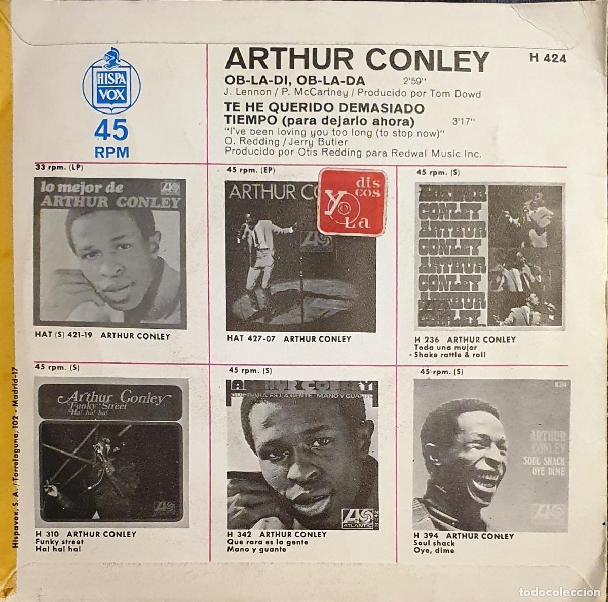 Discos de vinilo: SINGLES ARTHUR CONLEY. OBLADI ABLADA. - Foto 2