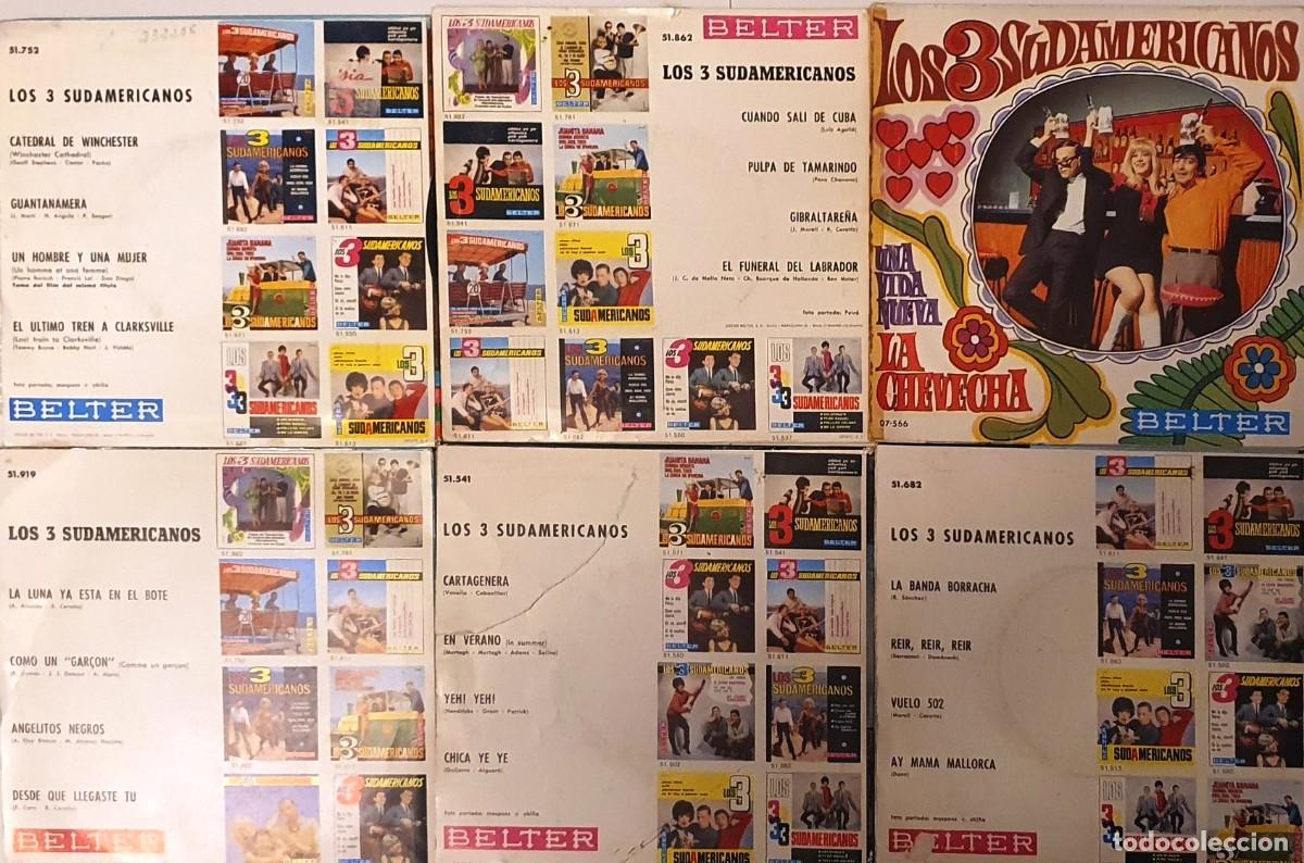 Discos de vinilo: SINGLES LOS TRES SUDAMERICANOS. 6 DISCOS. - Foto 2