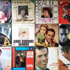 Discos de vinilo: LOTE 12 SINGLES: JULIO IGLESIAS, SERRAT, JOSE GUARDIOLA, IVÁN, ALBERT HAMMOND, BRAULIO,GIORGIO ARESU