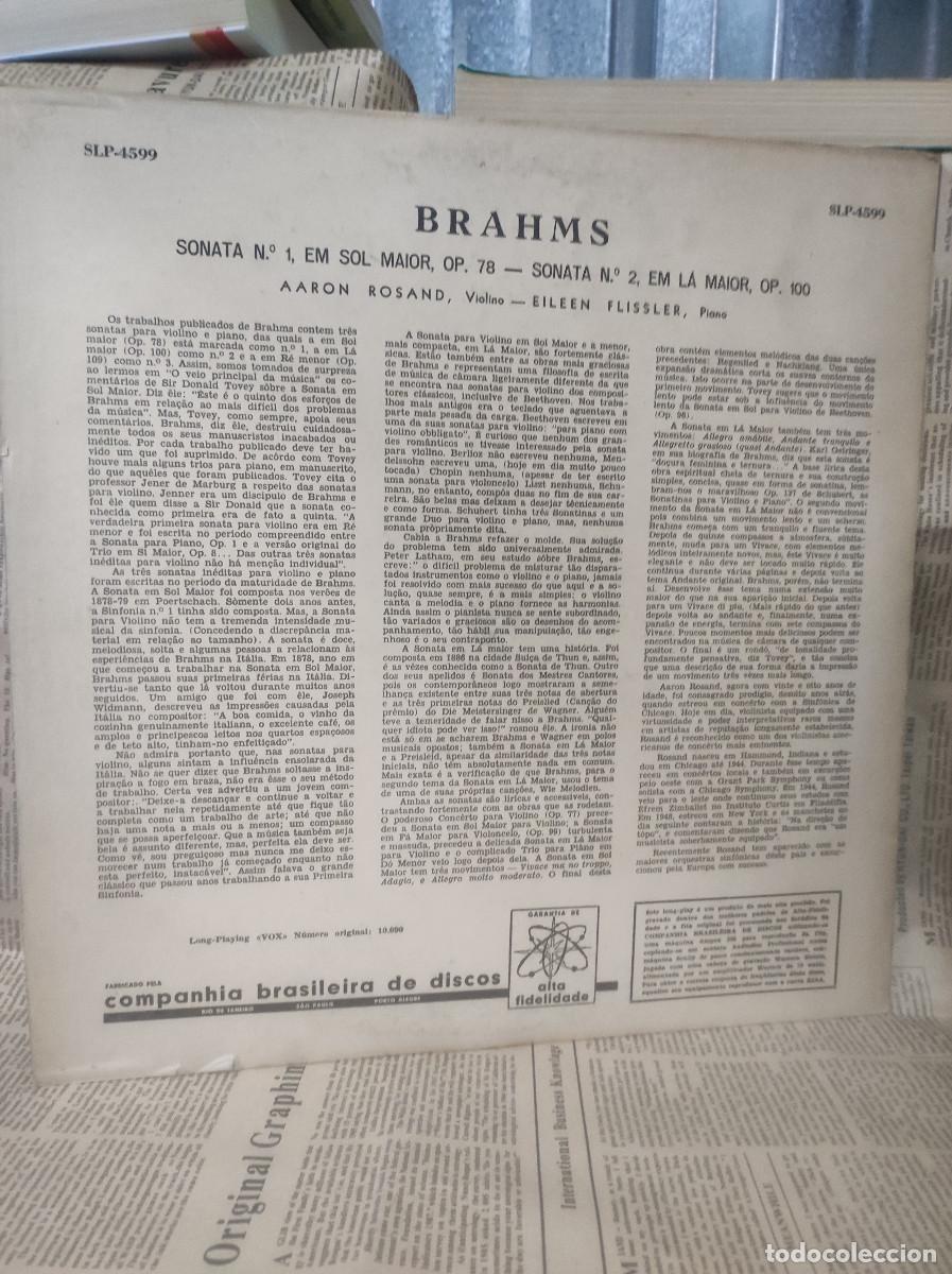 Discos de vinilo: BRAHMS AARON ROSAND EILEEN FISSLER VINILO - Foto 2