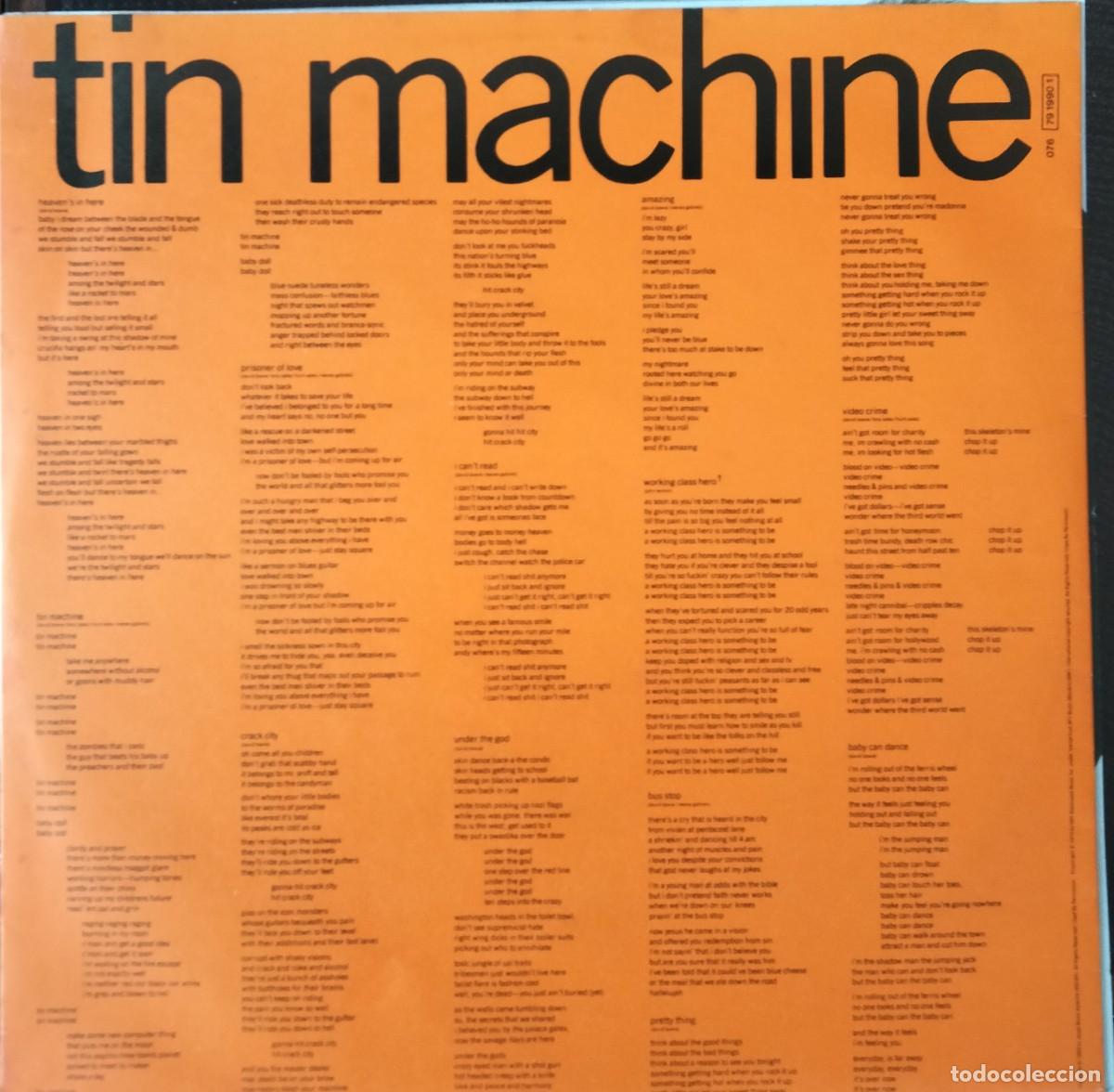 Discos de vinilo: LP TIN MACHINE, CON DAVID BOWIE - Foto 3