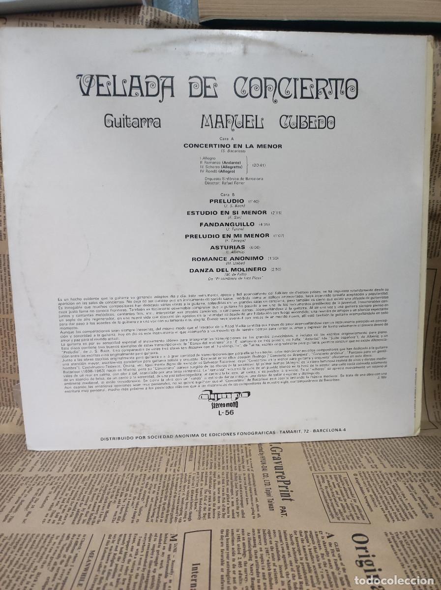 Discos de vinilo: Manuel Cubedo &ndash; Velada De Concierto - Foto 2