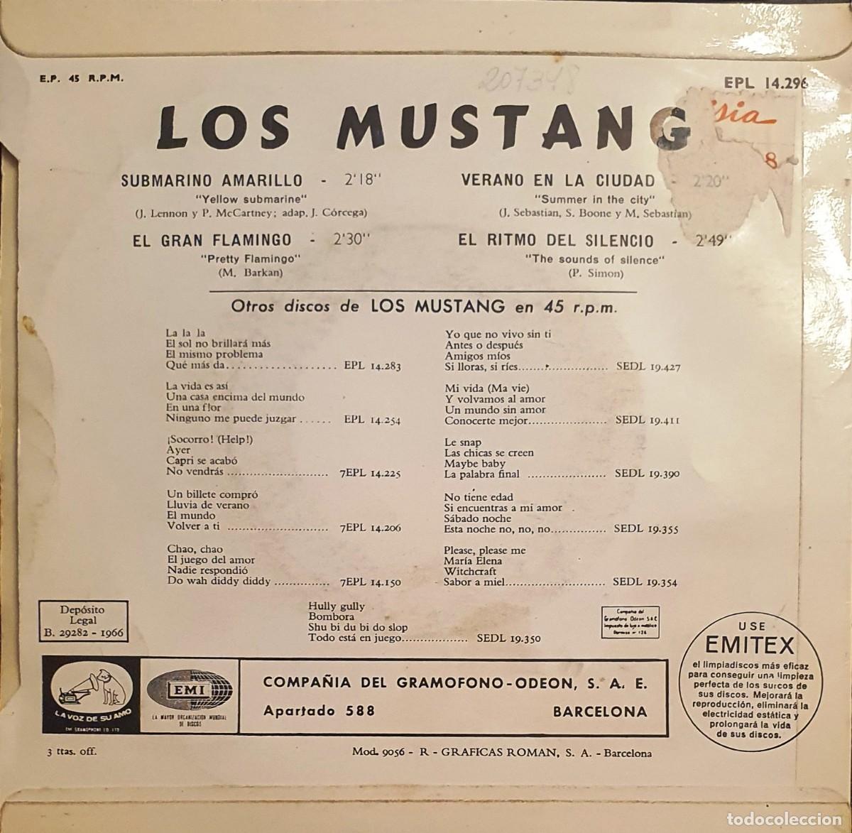 Discos de vinilo: DISCO SINGLES LOS MUSTANG. EL RITMO DEL SILENCIO. - Foto 2