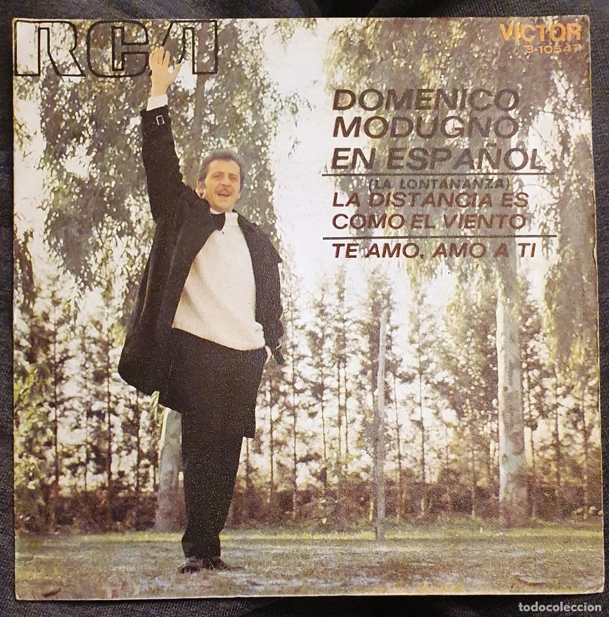Discos de vinilo: DISCO SINGLES DOMENICO MODUGNO. LA DISTANCIA ES COMO EL VIENTO. - Foto 2