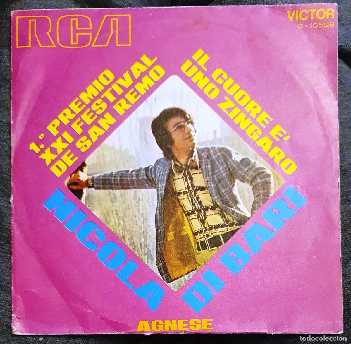 Discos de vinilo: DISCO SINGLES NICOLA DI BARI. IL CUORE E UNO ZINGARO. - Foto 1