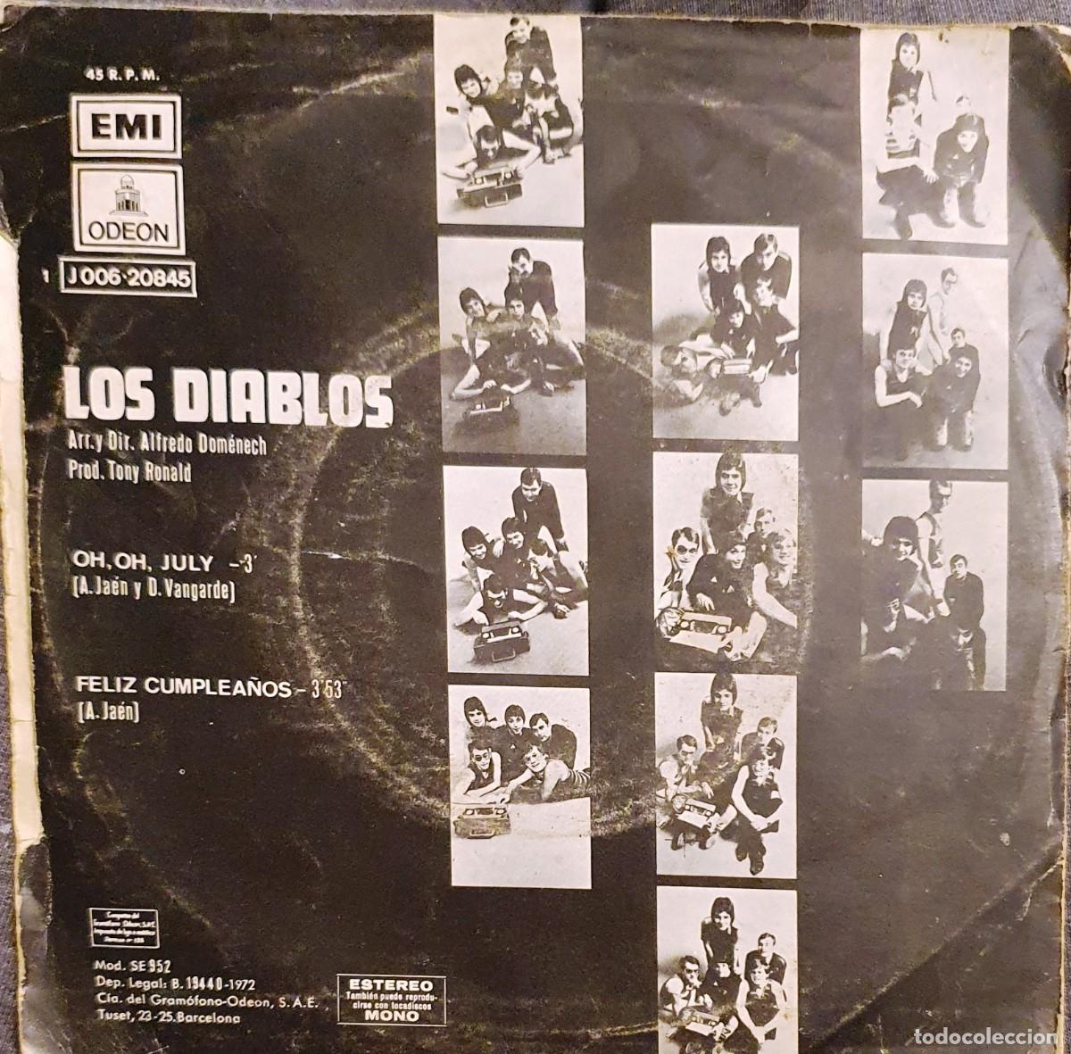 Discos de vinilo: DISCO SINGLES LOS DIABLOS. OH, OH, JULY. - Foto 2