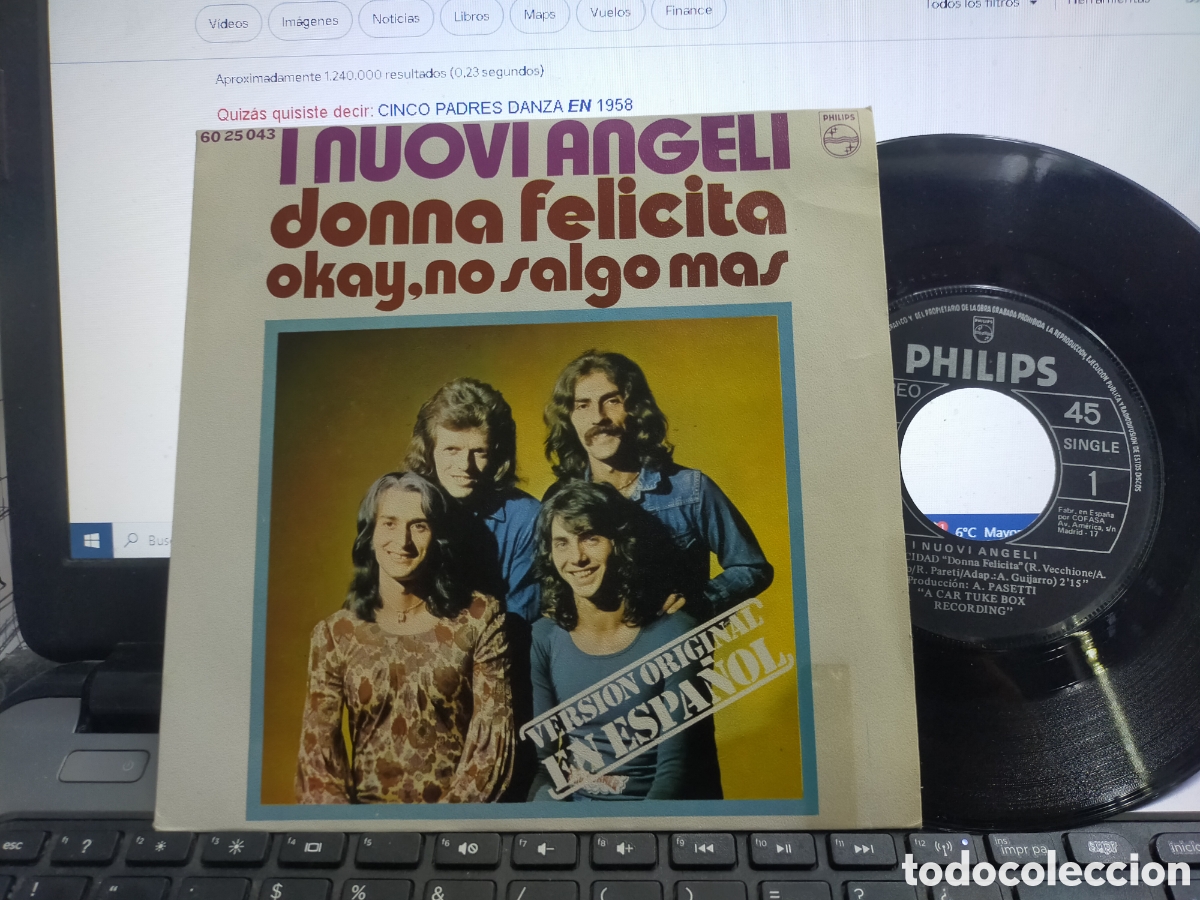 Dischi in vinile: I nuivi Angeli single en espa&ntilde;ol Donna felicita Espa&ntilde;a 1971 en perfecto estado