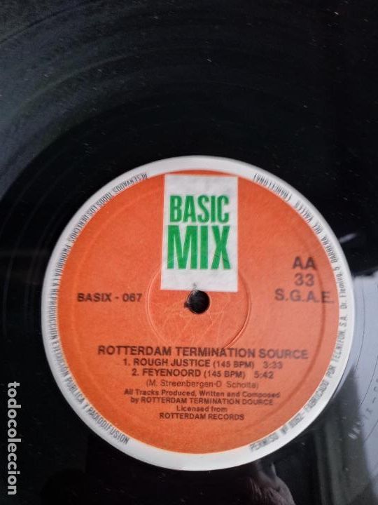 Discos de vinilo: Rotterdam Termination Source &lrm;&ndash; Poing - MAXI SINGLE BASIC MIX 1992 - ELECTRONICA HARDCORE CLASICO - Foto 4