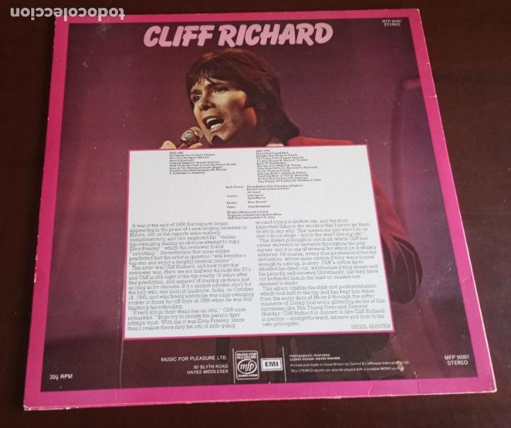 Discos de vinilo: CLIFF RICHARD - LIVE - LP - 1976 - UK - Foto 2