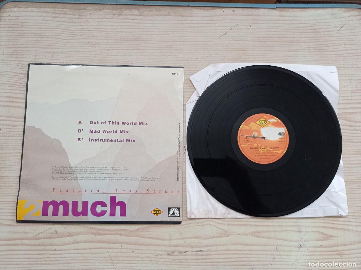Discos de vinilo: Paradise X Featuring Less Stress - 2 Much - Remixes - Maxi Single - Foto 2