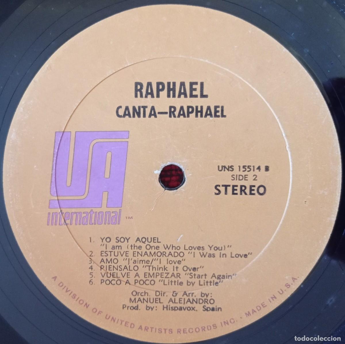 Discos de vinilo: RAPHAEL ** Canta... Raphael ** VINILO LP ORIGINAL USA - Foto 4