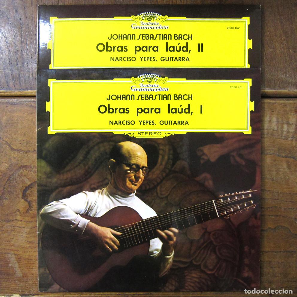 Discos de vinilo: BACH - OBRAS PARA LA&Uacute;D, 1 Y 2 - NARCISO YEPES, GUITARRA - 1974 - DOS LP'S