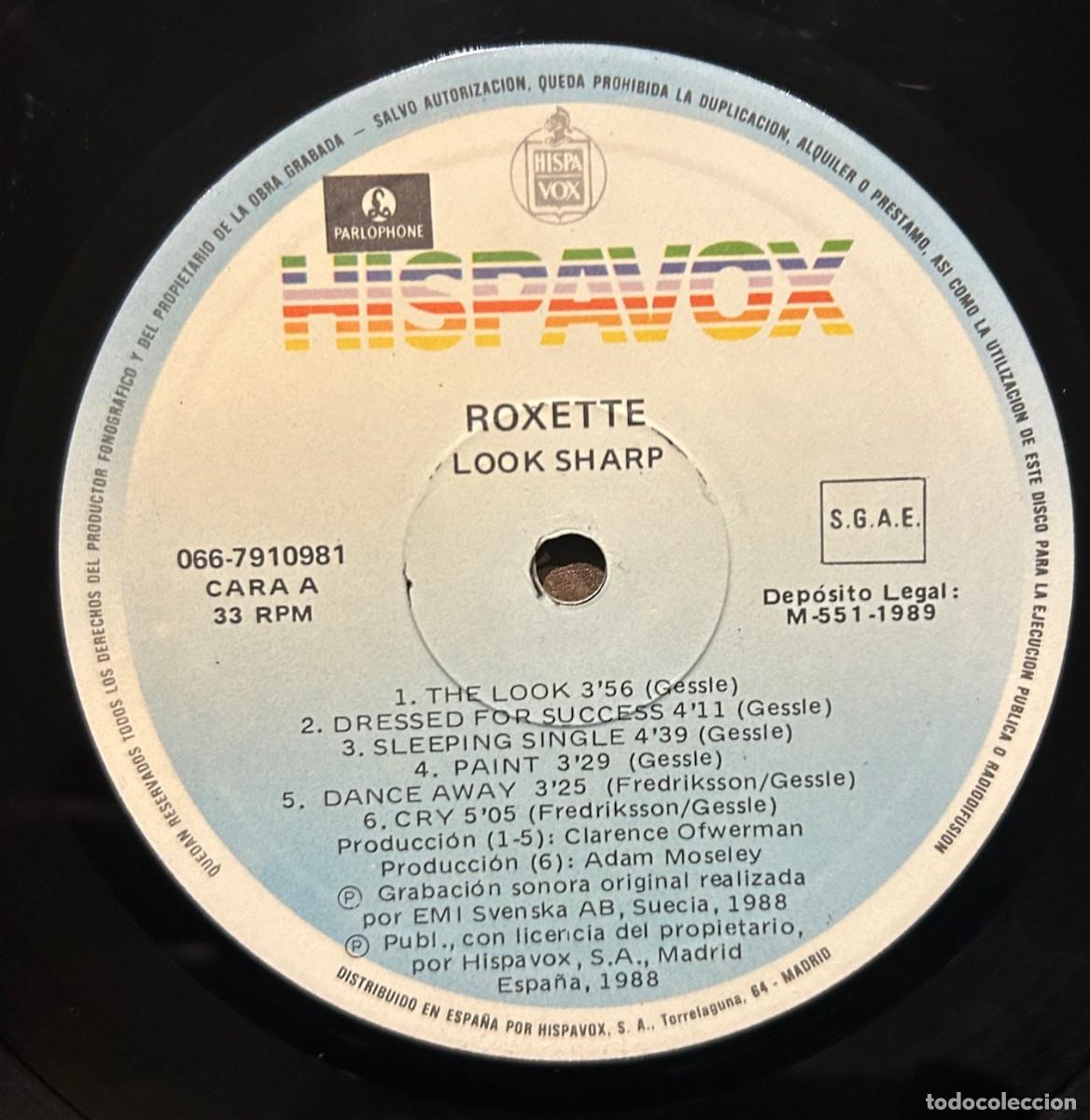 Discos de vinilo: Roxette &lrm;&ndash; Look Sharp!. DISCO VINILO. Estado. Vg + / Vg +. 1988 - Foto 3
