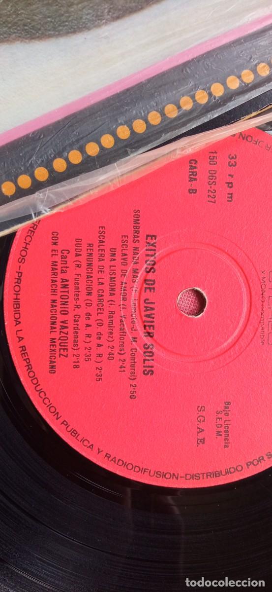 Discos de vinilo: JAVIER SOLIS EXITOS DISCO DE VINILO LP DIVULGACION MUSICAL1973 - Foto 2