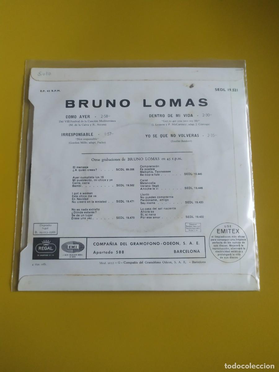 Discos de vinilo: Bruno Lomas - Como ayer - Foto 2
