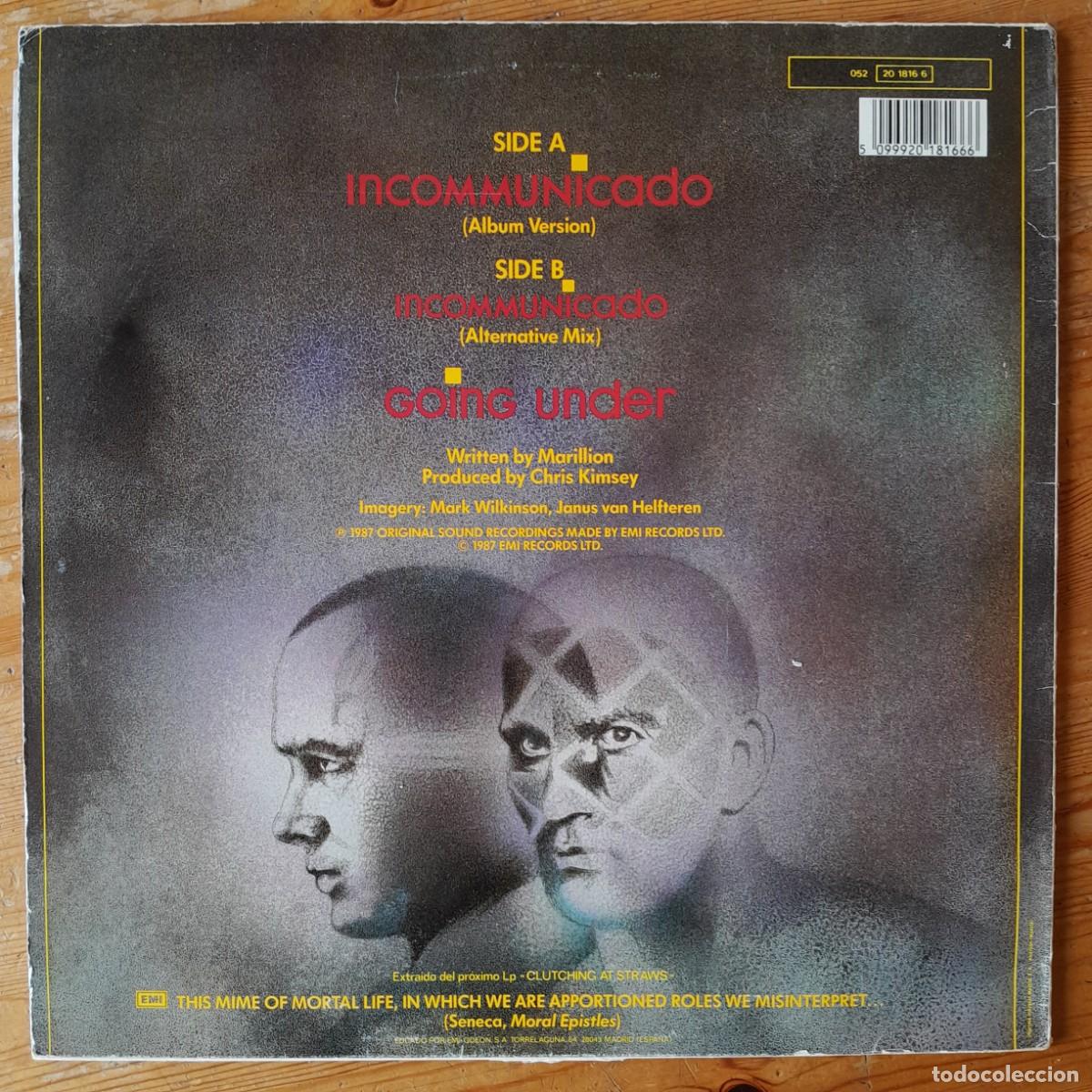 Discos de vinilo: MARILLION : INCOMMUNICADO [EMI - ESP 1987] 12&rdquo; - Foto 2