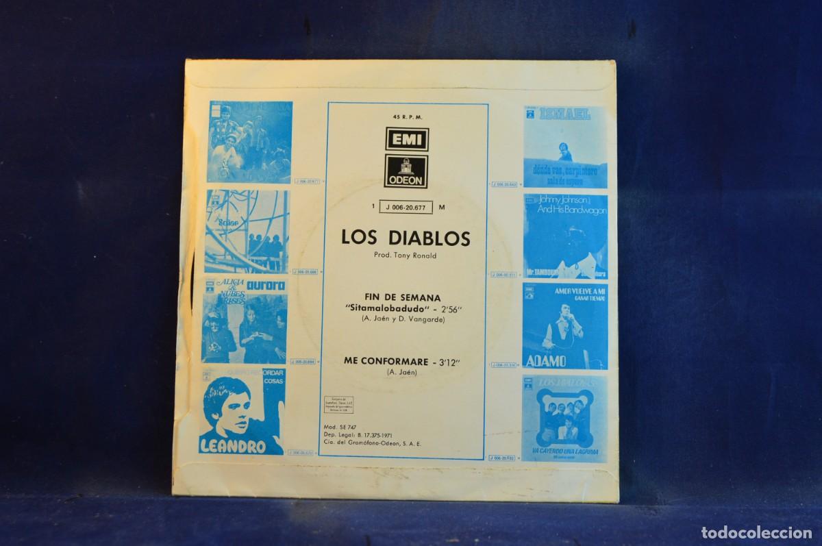 Discos de vinilo: LOS DIABLOS - FINDE SEMANA - ME CONFORMARE - SINGLE - Foto 2