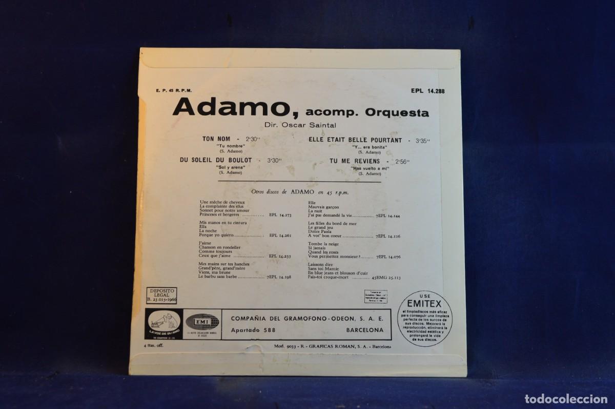Discos de vinilo: ADAMO - TON NOM - + 3 EP - Foto 2