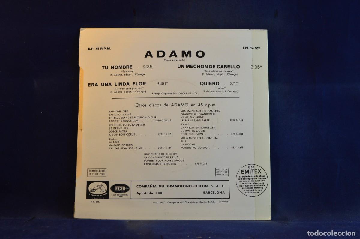 Discos de vinilo: ADAMO - TU NOMBRE - + 3 EP - Foto 2
