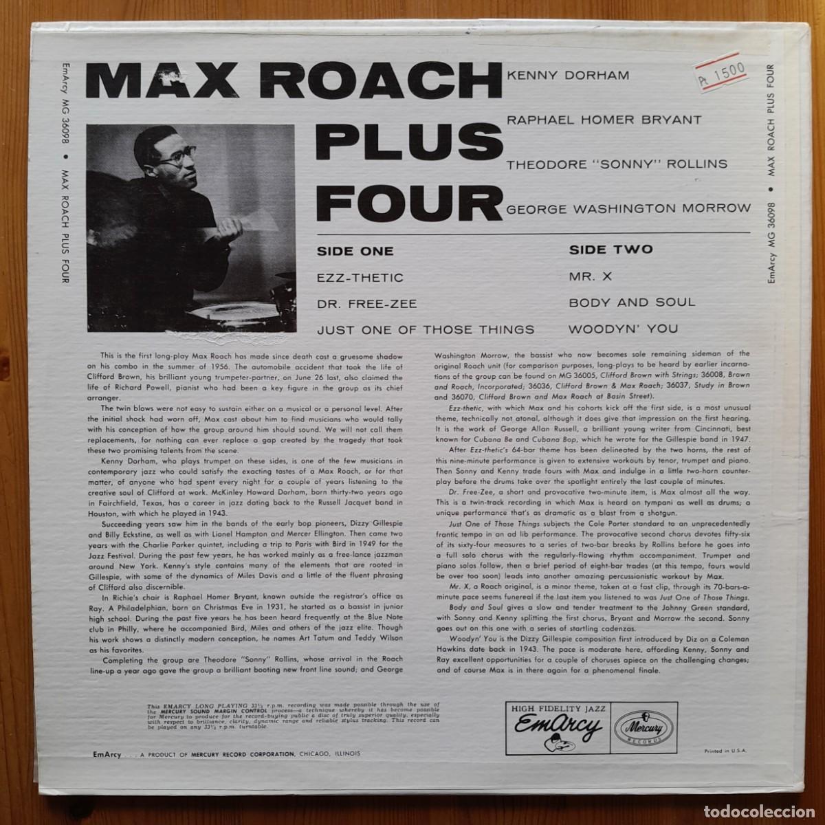 Discos de vinilo: MAX ROACH : PLUS FOUR [EMARCY - USA 198?] LP - Foto 2