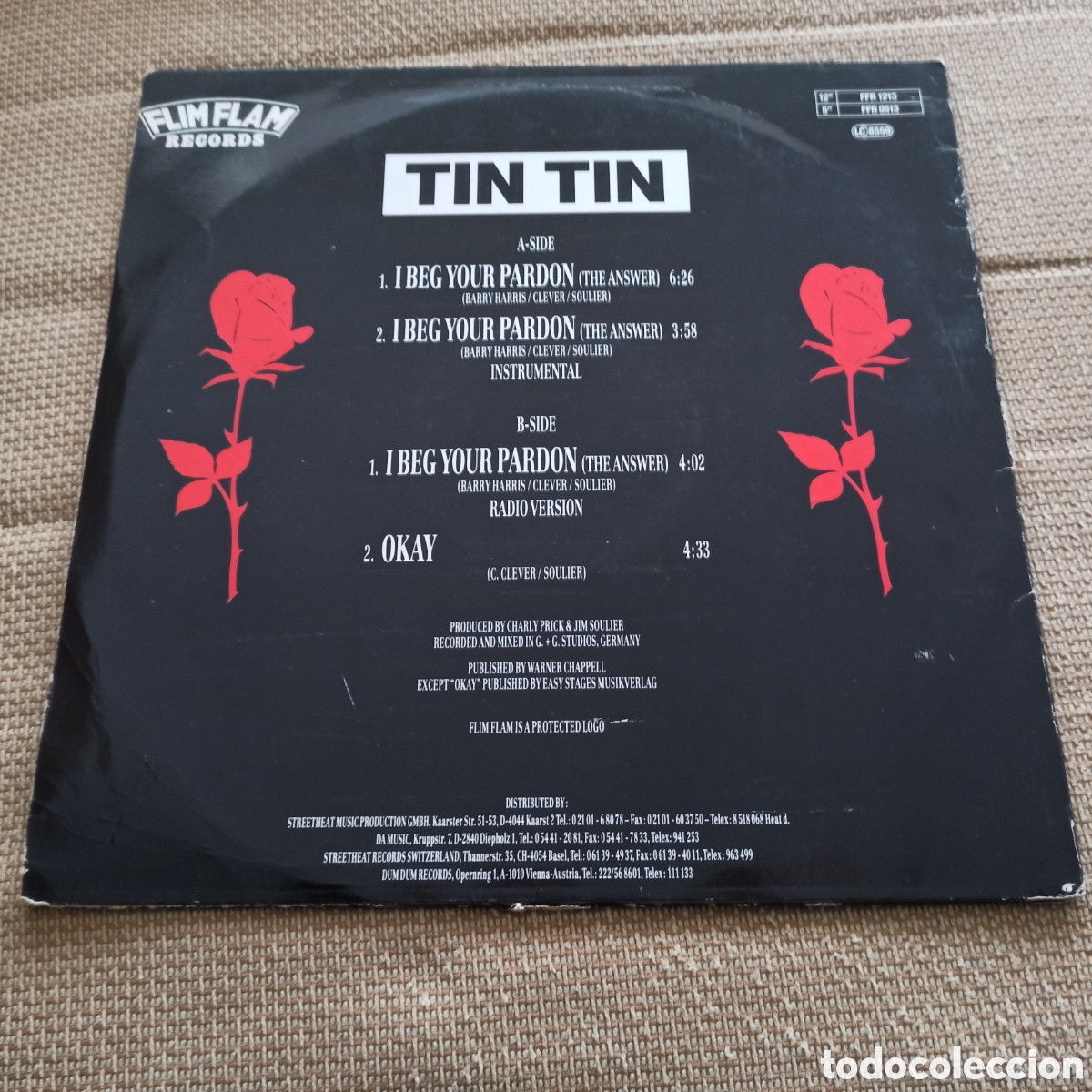 Discos de vinilo: Tin Tin - I Beg Your Pardon (The Answer) (12&rdquo;) - Foto 2