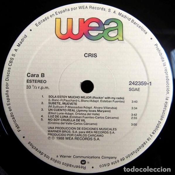 Discos de vinilo: Cris &ndash; Cris-SPAIN-1988-LP - Foto 6