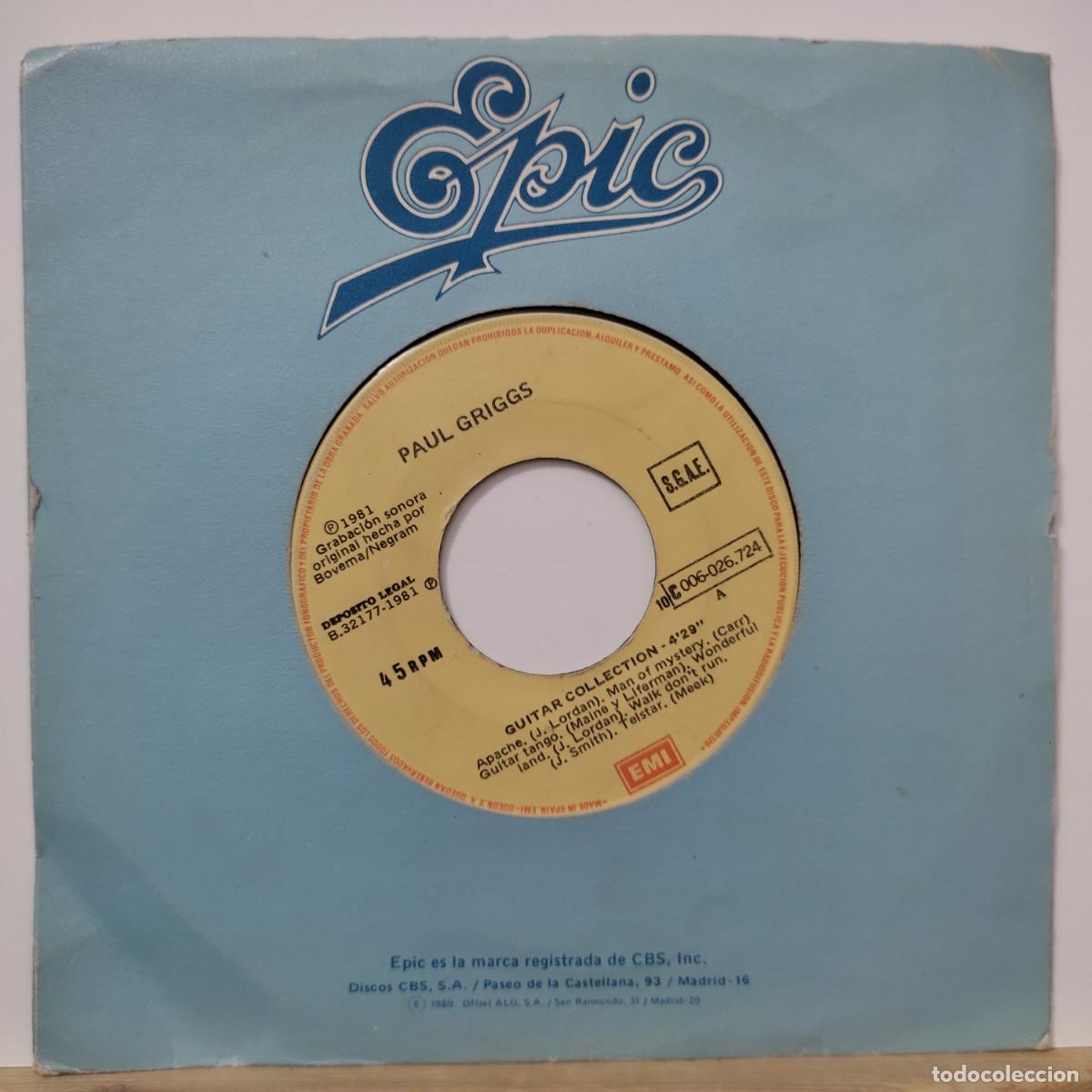 Discos de vinilo: PAUL GRIGGS/GUITAR COLLECTION/SINGLE. - Foto 1
