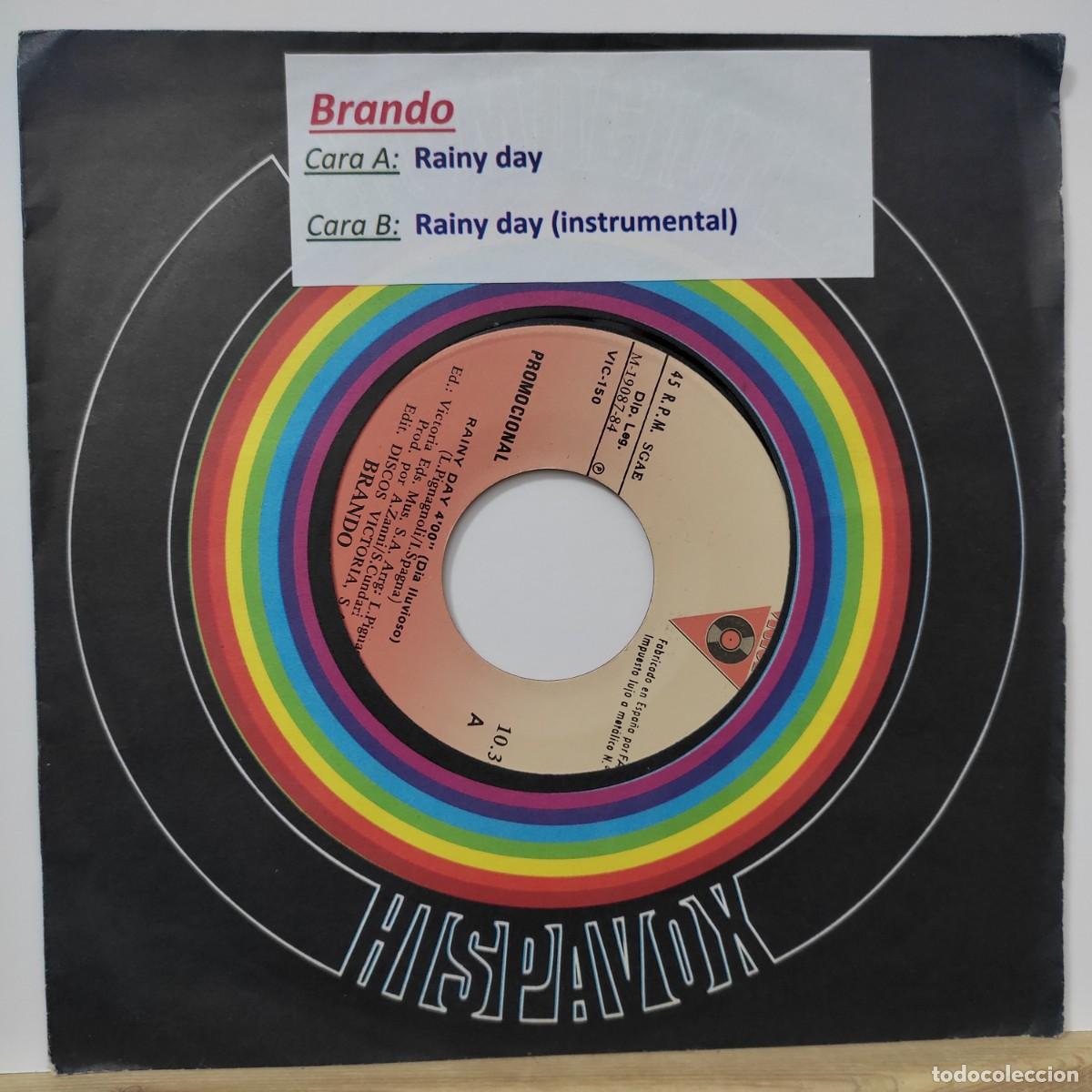 Disques de vinyle: BRANDO, RAINY DAY (VICTORIA) SINGLE PROMOCIONAL ESPA&Ntilde;A