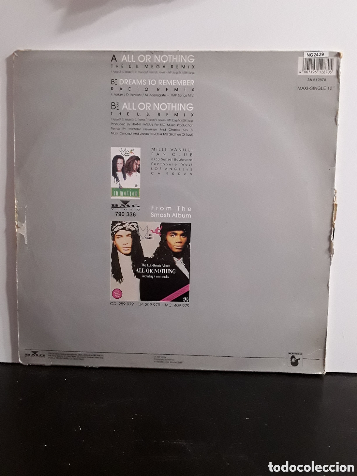 Discos de vinilo: Milli Vanilli &lrm;&ndash; All Or Nothing (The U.S. Mega Remix) - Foto 2