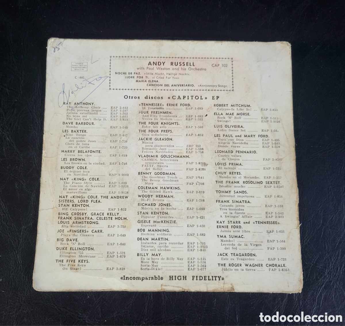 Discos de vinilo: Disco antiguo andy russell - Foto 2