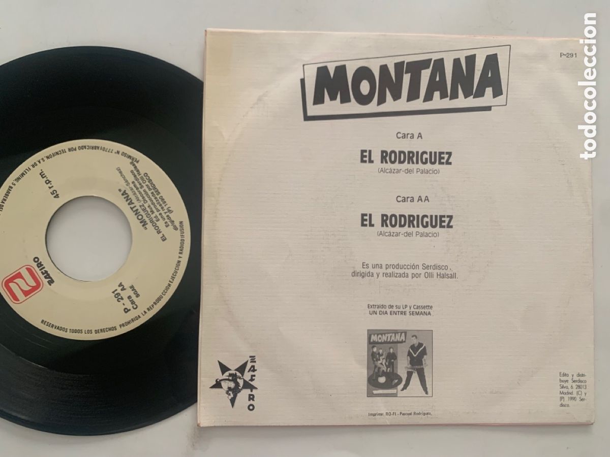 Discos de vinilo: single montana el rodriguez de 1990 - Foto 2