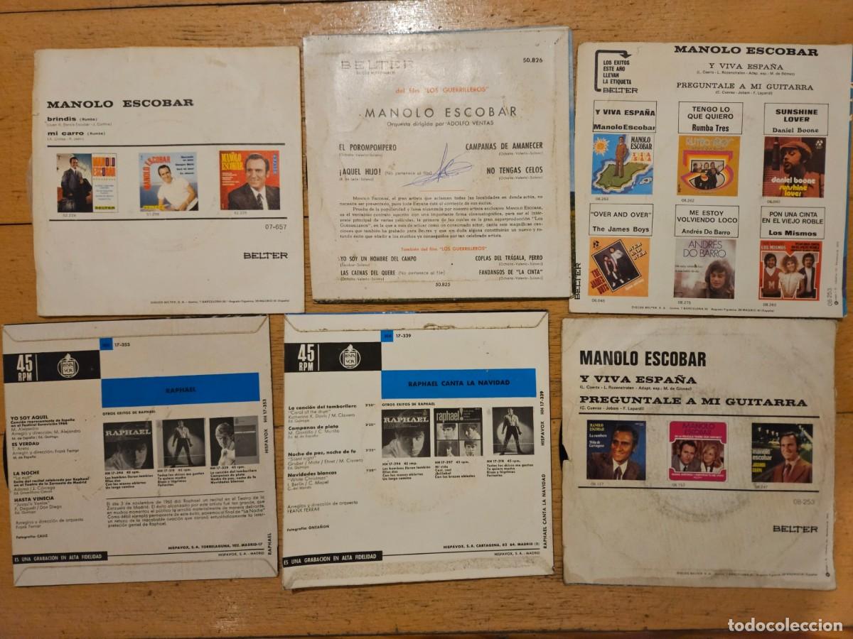 Discos de vinilo: 6 SINGLES DE VINILO DE MANOLO ESCOBAR Y RAPHAEL - Foto 2