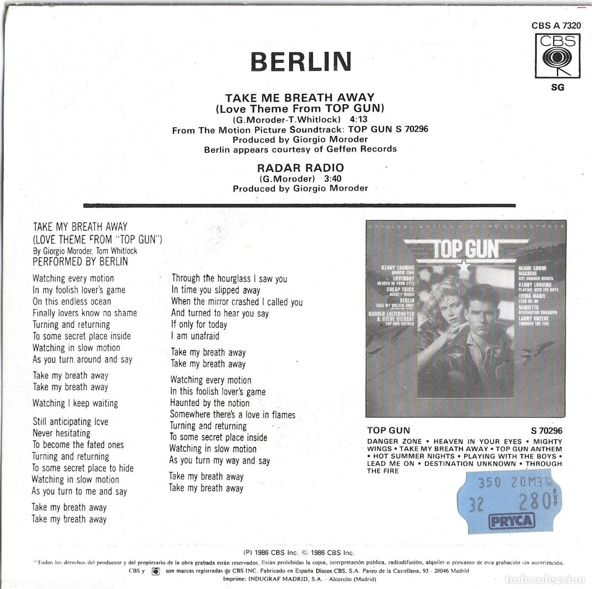 Discos de vinilo: Disco de vinilo SINGLE BERLIN - Foto 2
