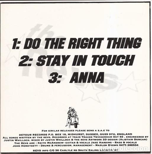 Discos de vinilo: The Revs &ndash; Do The Right Thing - Foto 2