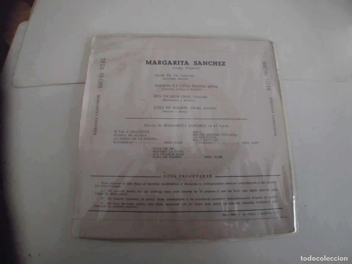 Discos de vinilo: MARGARITA SANCHEZ-EP FLOR DE TE +3 - Foto 2