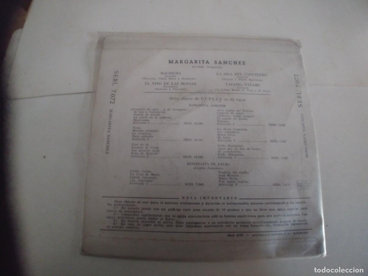 Discos de vinilo: MARGARITA SANCHEZ-EP MACHICHA +3 - Foto 2