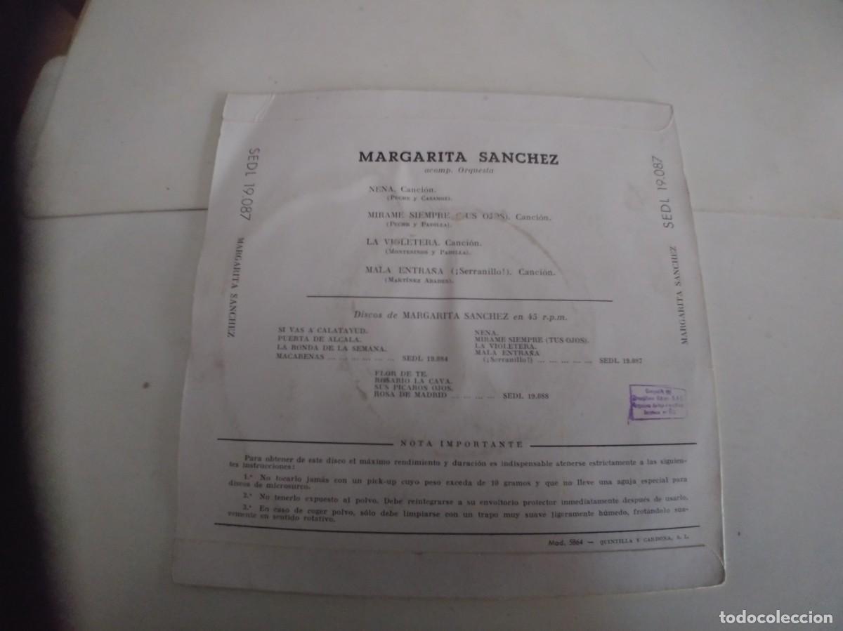 Discos de vinilo: MARGARITA SANCHEZ-EP NENA +3 - Foto 2