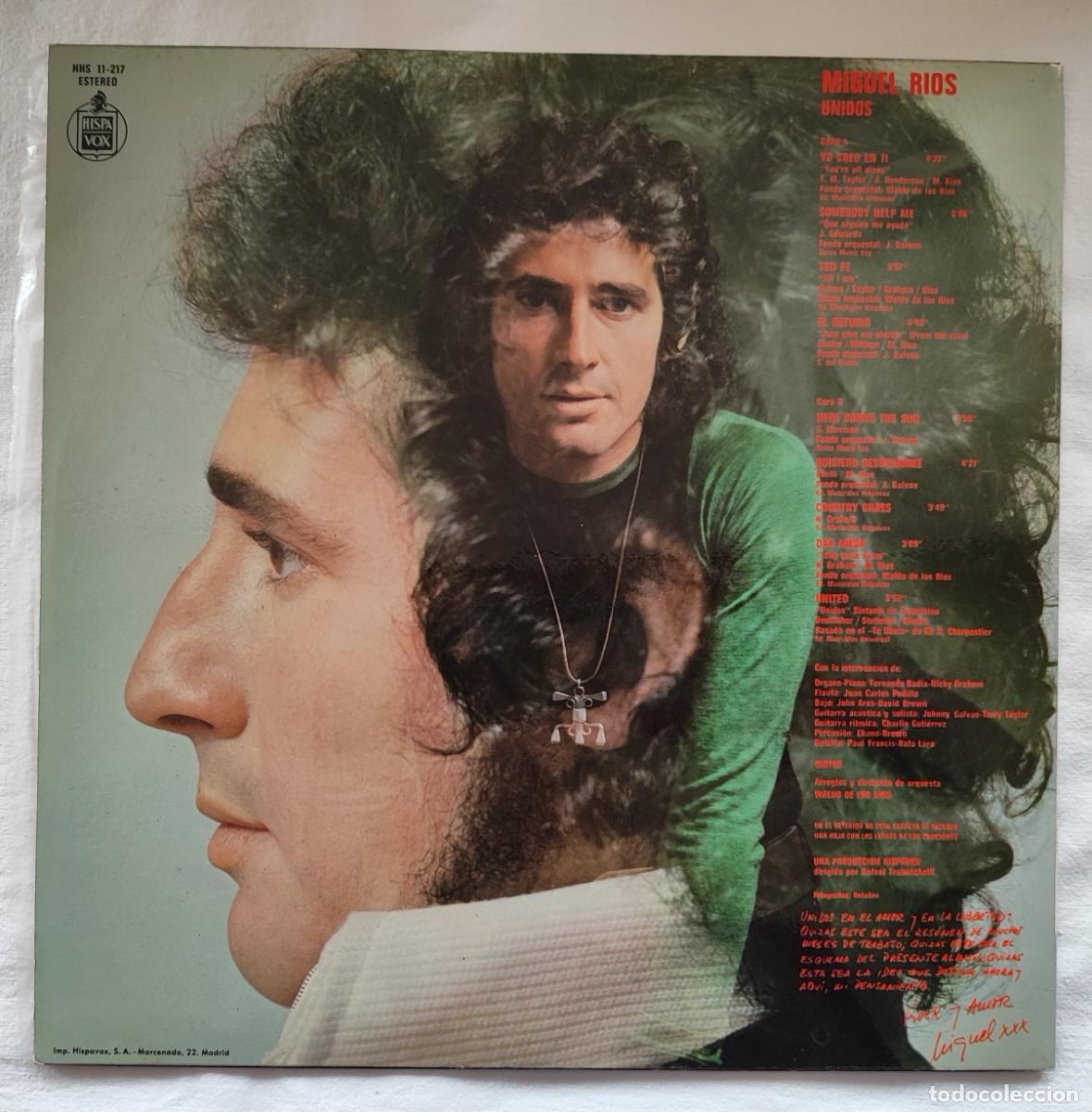 Discos de vinilo: MIGUEL R&Iacute;OS .- UNIDOS. - Foto 2