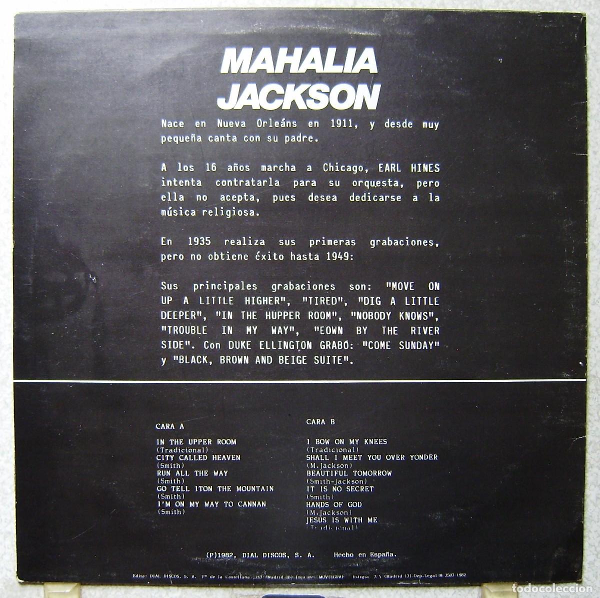 Discos de vinilo: MAHALIA JACKSON......PEDIDO MINIMO 5&euro; - Foto 2