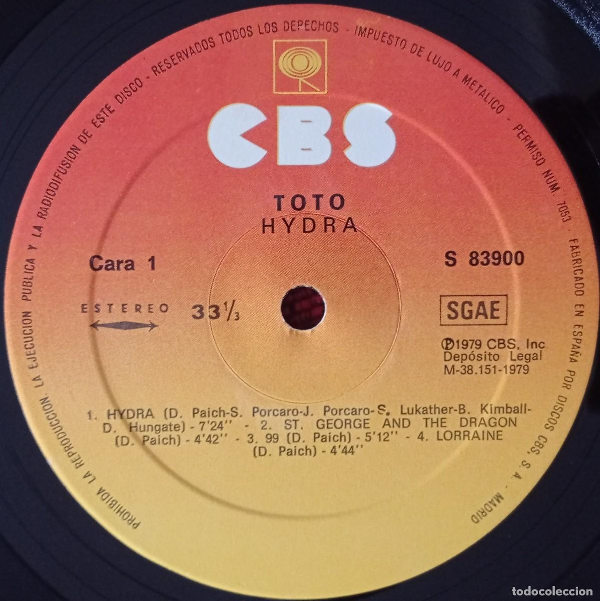 Discos de vinilo: TOTO ** Hydra ** VINILO LP ORIGINAL 1979 - Foto 3