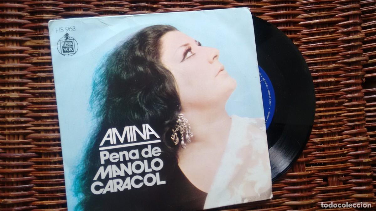 Discos de vinilo: Single ( vinilo) de AMINA a&ntilde;os 70 - Foto 1