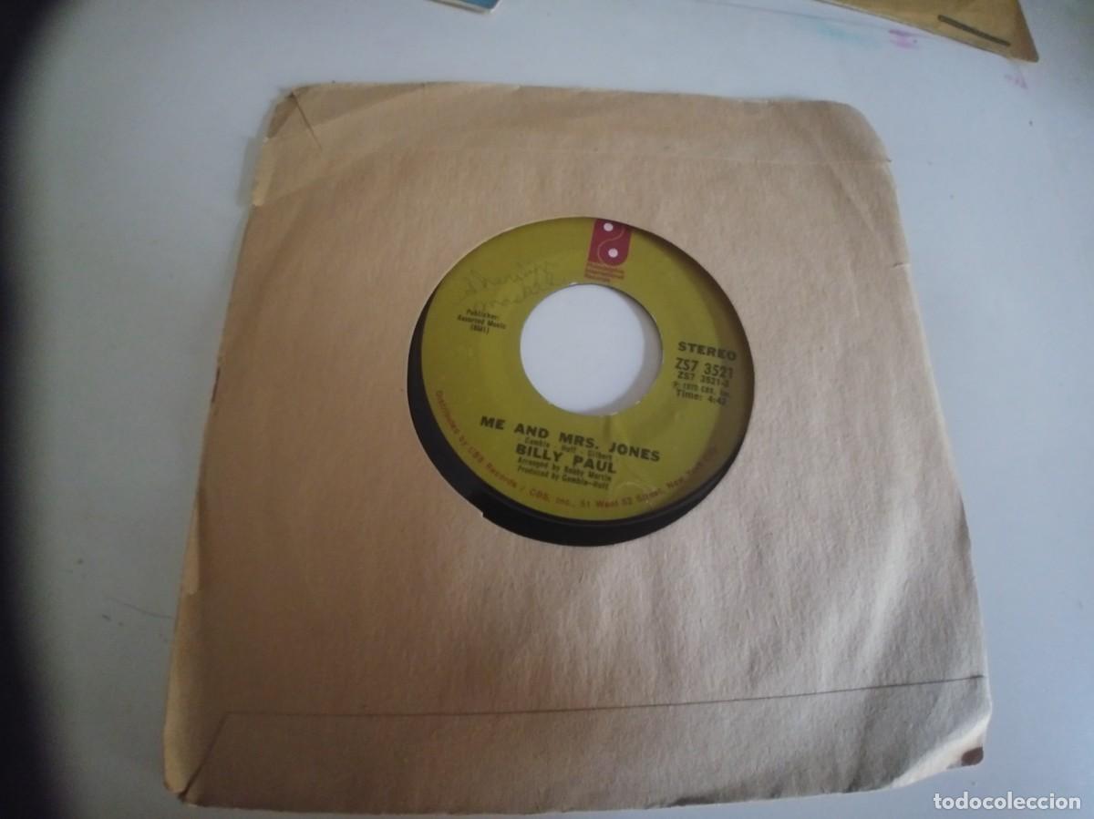 Discos de vinilo: BILLY PAUL-SINGLE ME AND MRS.JONES-SIN FUNDA