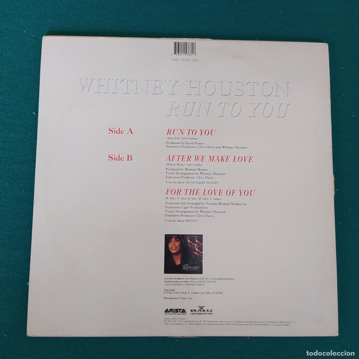 Discos de vinilo: Whitney Houston &ndash; Run To You - Foto 2