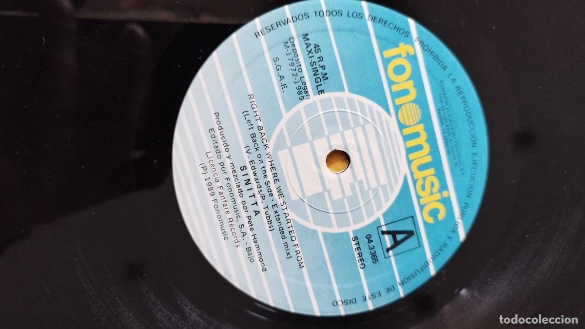 Discos de vinilo: Sinitta &ndash; Right Back Where We Started From (Left Back On The Side Mix).Vinilo Maxi Single - Foto 2