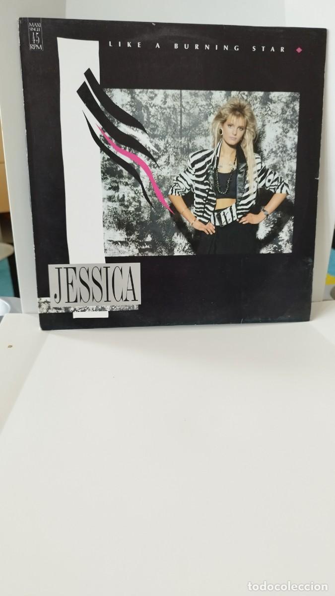 Discos de vinilo: Jessica &ndash; Like A Burning Star.Vinilo Maxi Single Synthpop Electr&oacute;nic - Foto 1