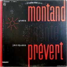 Discos de vinilo: YVES MONTAND CHANTE JACQUES PRÉVERT - LP FRANCE 1962 - PHILIPS ‎L 77.479 L - EX/VG+