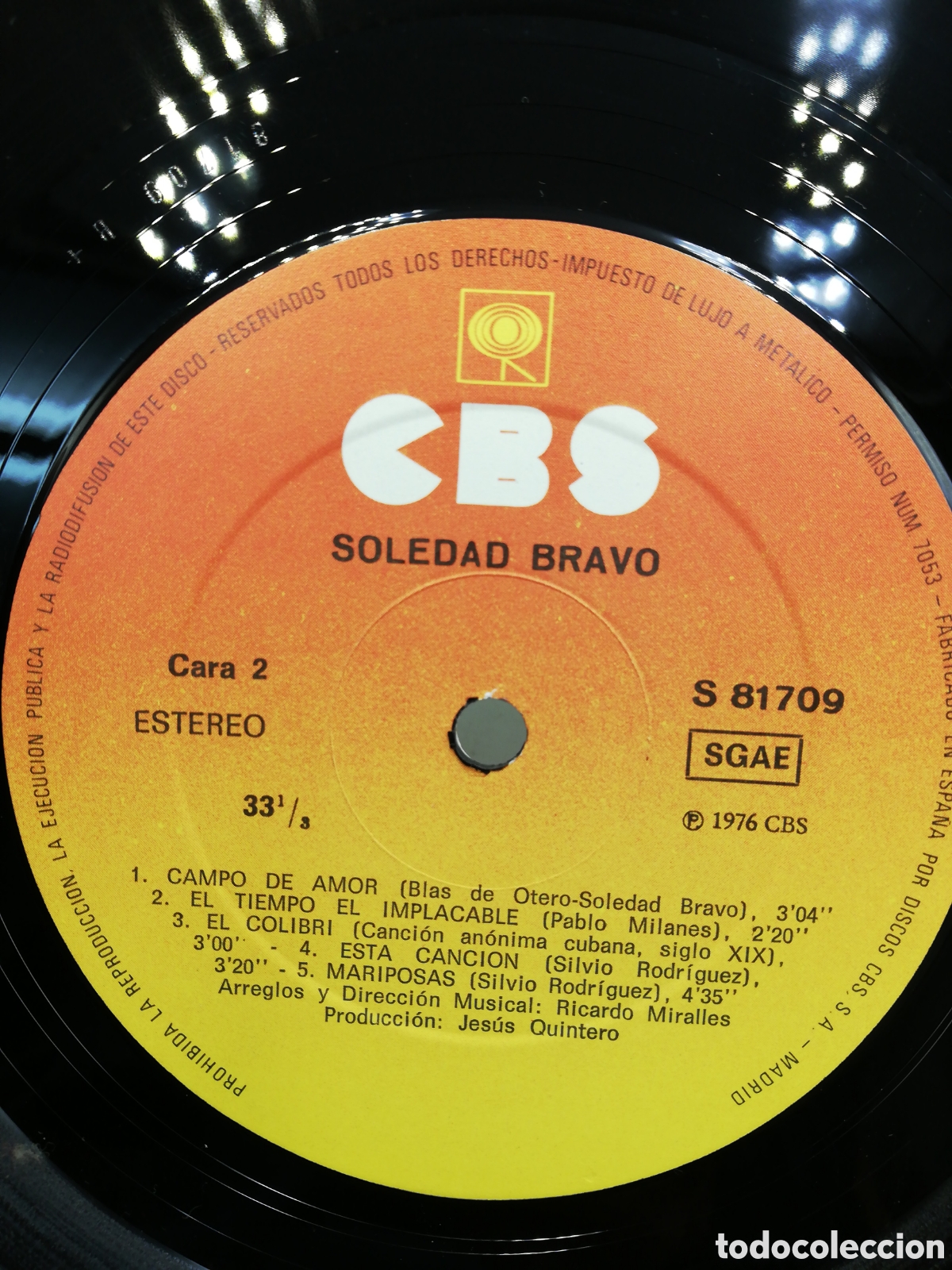 Discos de vinilo: Disco de Vinilo. LP. Soledad Bravo. - Foto 4